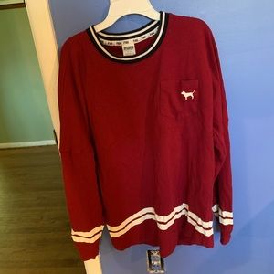 PINK thin sweat shirt maroon/red